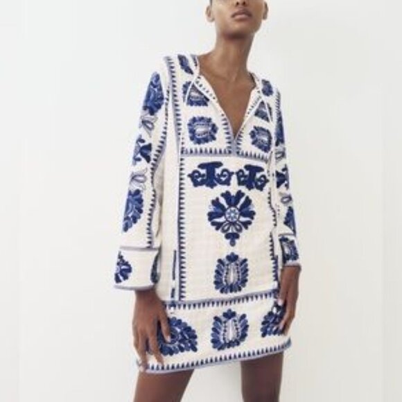 ZARA Embroidered Dress - Picture 1 of 7